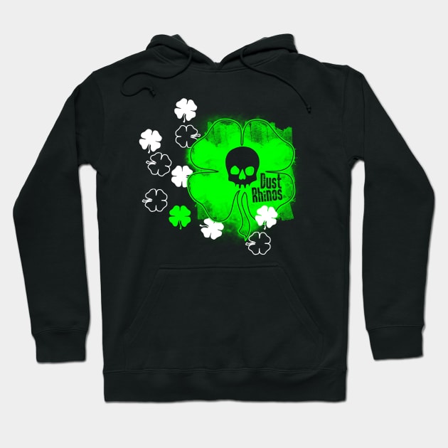 DR Skull and Shamrock Green Hoodie by Dust Rhinos Swag Store